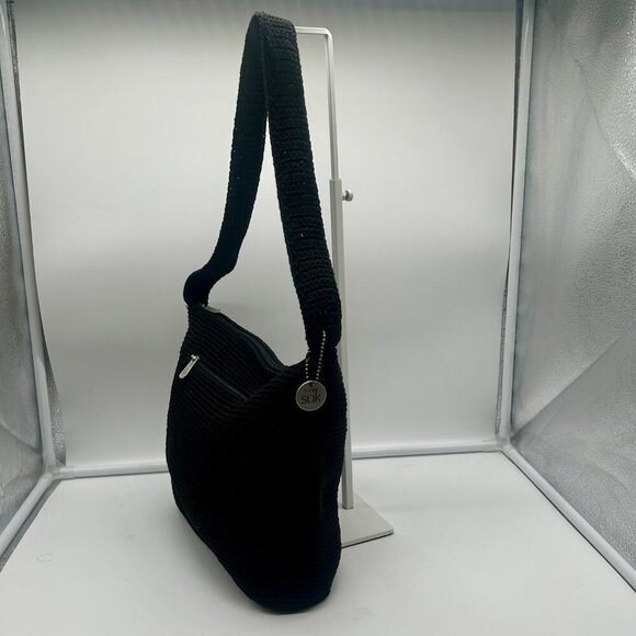 The Sak Woven Shoulder Bag Black Classic Pockets Minimalist Classic Lagenlook - Picture 8 of 12